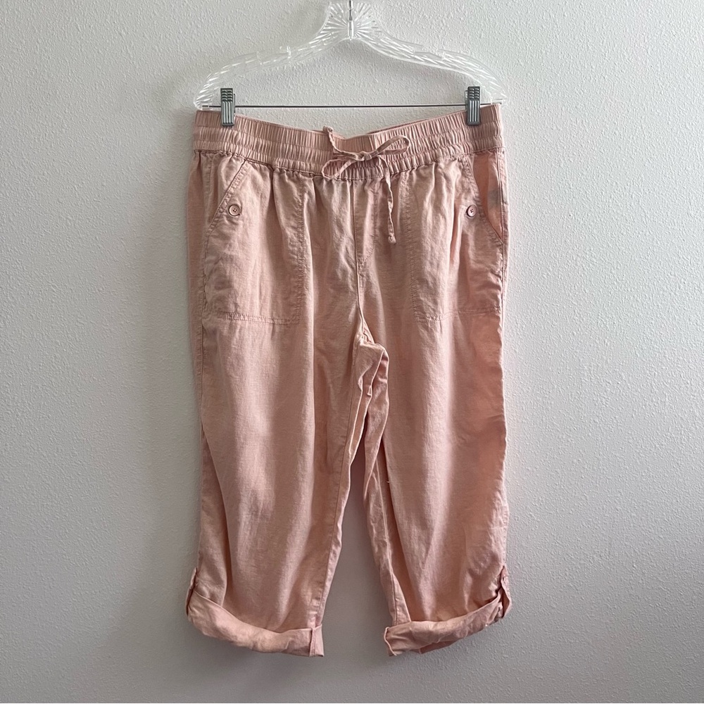 Intro. Love The Fit Pink Peach Linen Blend Pants